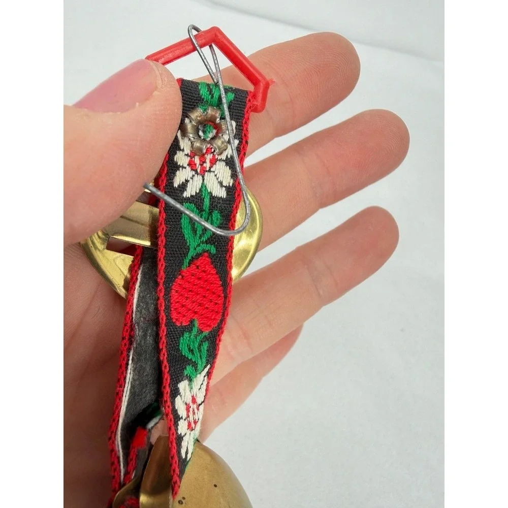 Switzerland Cow Bell w/ Decorated Strap Hand Painted Floral Edelweiss Swiss SM